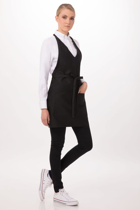 Číšnická zástěra V-Neck Tuxedo Apron (F23)